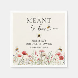 水彩花卉喜蜂婚礼前夕派对 スタンダードカクテルナプキン