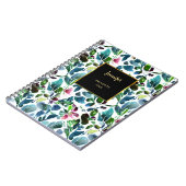 水彩花卉图案字母姓名 ノートブック (左側)