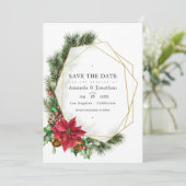 水彩花卉圣诞几何婚礼 セーブザデート (スタンド正面)