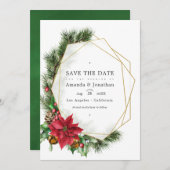 水彩花卉圣诞几何婚礼 セーブザデート (正面/裏面)