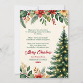 水彩花卉圣诞问候卡 招待状 (正面)
