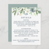 水彩花卉多肉植物婚礼详情卡 エンクロージャーカード (正面/裏面)