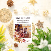 水彩花卉大丽花照片赤陶秋季 セーブザデート