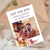 水彩花卉大丽花照片陶土秋季 セーブザデート