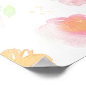 水彩花卉女孩姓名儿童房婴儿房 ポスター (角)