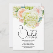 水彩花卉婚前小聚会 招待状 (正面)
