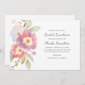 水彩花卉婚前小聚会 招待状 (正面/裏面)