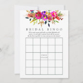 水彩花卉婚前小聚宾果游戏 招待状 (正面)