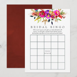 水彩花卉婚前小聚宾果游戏 招待状