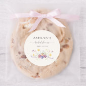 水彩花卉婚前小聚贴纸 ラウンドシール