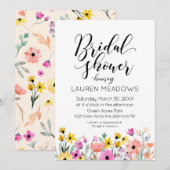 水彩花卉婚前小聚邀请函 招待状 (正面/裏面)