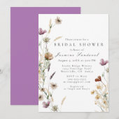 水彩花卉婚前小聚邀请函 招待状 (正面/裏面)