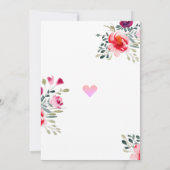 水彩花卉婚前小聚邀请函 招待状 (裏面)