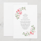 水彩花卉婚前小聚邀请函 招待状 (正面/裏面)