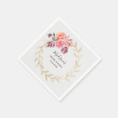 水彩花卉婚前小聚 スタンダードカクテルナプキン (角)
