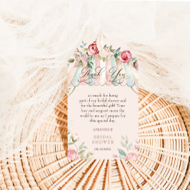 水彩花卉婚前感謝標籤 ギフトタグ