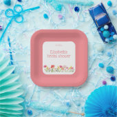 水彩花卉婚前祝福会 ペーパープレート (パーティー)