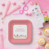 水彩花卉婚前祝福会 ペーパープレート (パーティー)