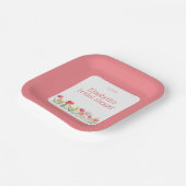 水彩花卉婚前祝福会 ペーパープレート (傾斜あり)