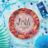 水彩花卉婚前祝福会 ペーパープレート (パーティー)