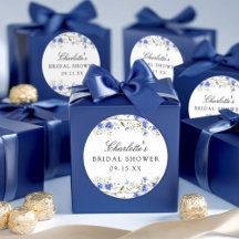 水彩花卉婚前祝福方形贴纸