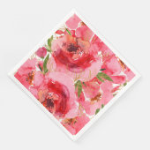 水彩花卉婚前祝福方形餐巾 (コーナー)