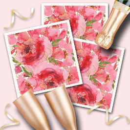 水彩花卉婚前祝福餐巾 スタンダードカクテルナプキン