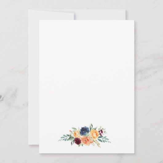 水彩花卉婚礼仪式背景拍照 セーブザデート (裏面)