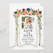 水彩花卉婚礼仪式背景拍照 セーブザデート (正面/裏面)