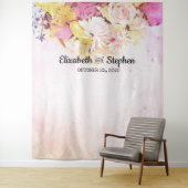 水彩花卉婚礼写真亭背景 タペストリー (インサイチュ)