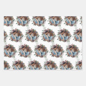 水彩花卉婚礼包装纸张 ラッピングペーパーシート (正面)