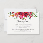 水彩花卉婚礼现场 招待状 (正面)