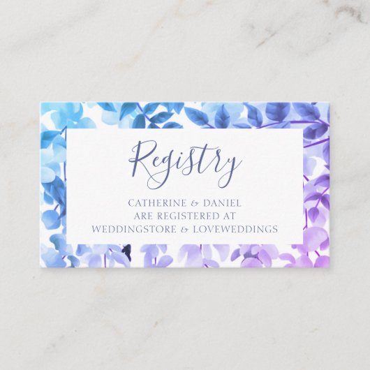 水彩花卉婚礼登记卡 エンクロージャーカード (正面)