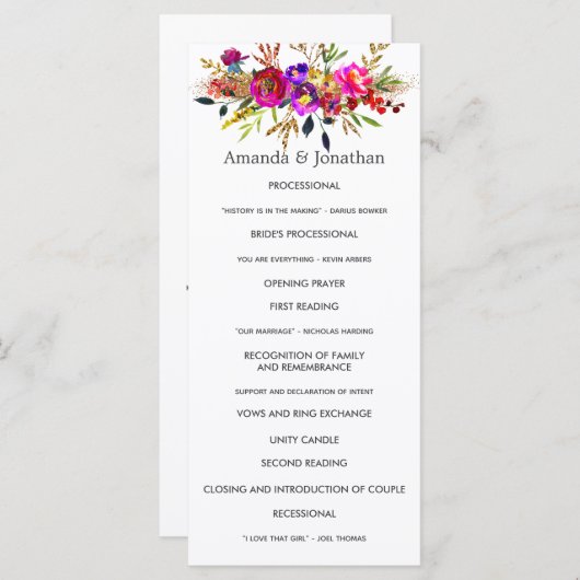 水彩花卉婚礼程序 プログラム (正面/裏面)