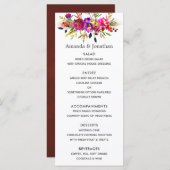 水彩花卉婚礼菜单 メニュー (正面/裏面)