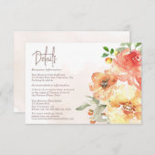 水彩花卉婚礼详情附页卡 エンクロージャーカード (正面/裏面)