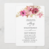 水彩花卉婚礼请柬 招待状 (正面/裏面)