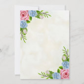 水彩花卉婚礼餐桌编号 招待状 (裏面)
