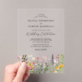 水彩花卉婚礼 アクリル招待状 (インサイチュ (ポータブル))