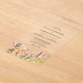 水彩花卉婚礼 アクリル招待状 (レイダウン)