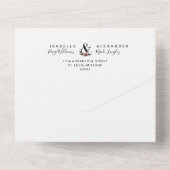 水彩花卉婚礼 オールインワン招待状 (裏面)