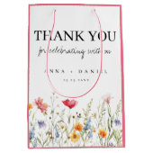 水彩花卉婚礼 中型礼袋 ミディアムペーパーバッグ (正面)