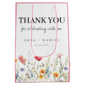 水彩花卉婚礼 中型礼袋 ミディアムペーパーバッグ (裏面)