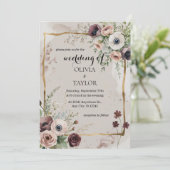 水彩花卉婚礼 招待状 (スタンド正面)