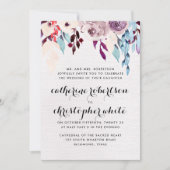 水彩花卉婚礼 招待状 (正面)