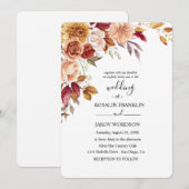 水彩花卉婚礼 招待状 (正面/裏面)
