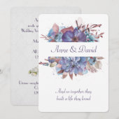 水彩花卉婚誓更新 招待状 (正面/裏面)