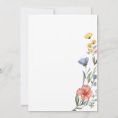 水彩花卉婴儿女孩派对 サンキューカード (裏面)