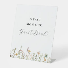 水彩花卉婴儿淋浴嘉宾留言板签名 台座サイン