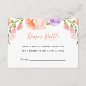 水彩花卉婴儿淋浴尿布抽奖卡 エンクロージャーカード (正面)